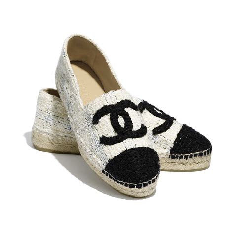 chanel espadrilles or ballet flats|Chanel espadrilles tweed.